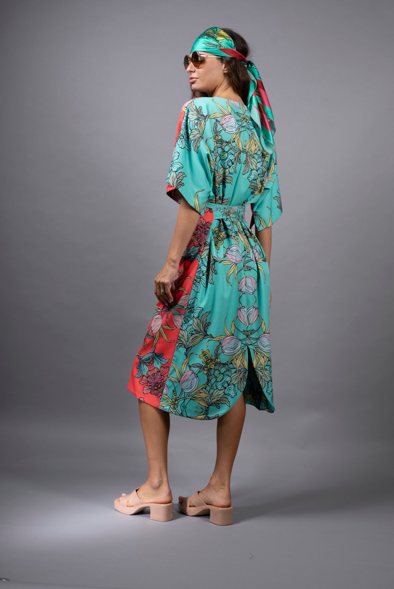 CROCUS RED FLORAL PRINT TUNIC DRESS BY NUVULA