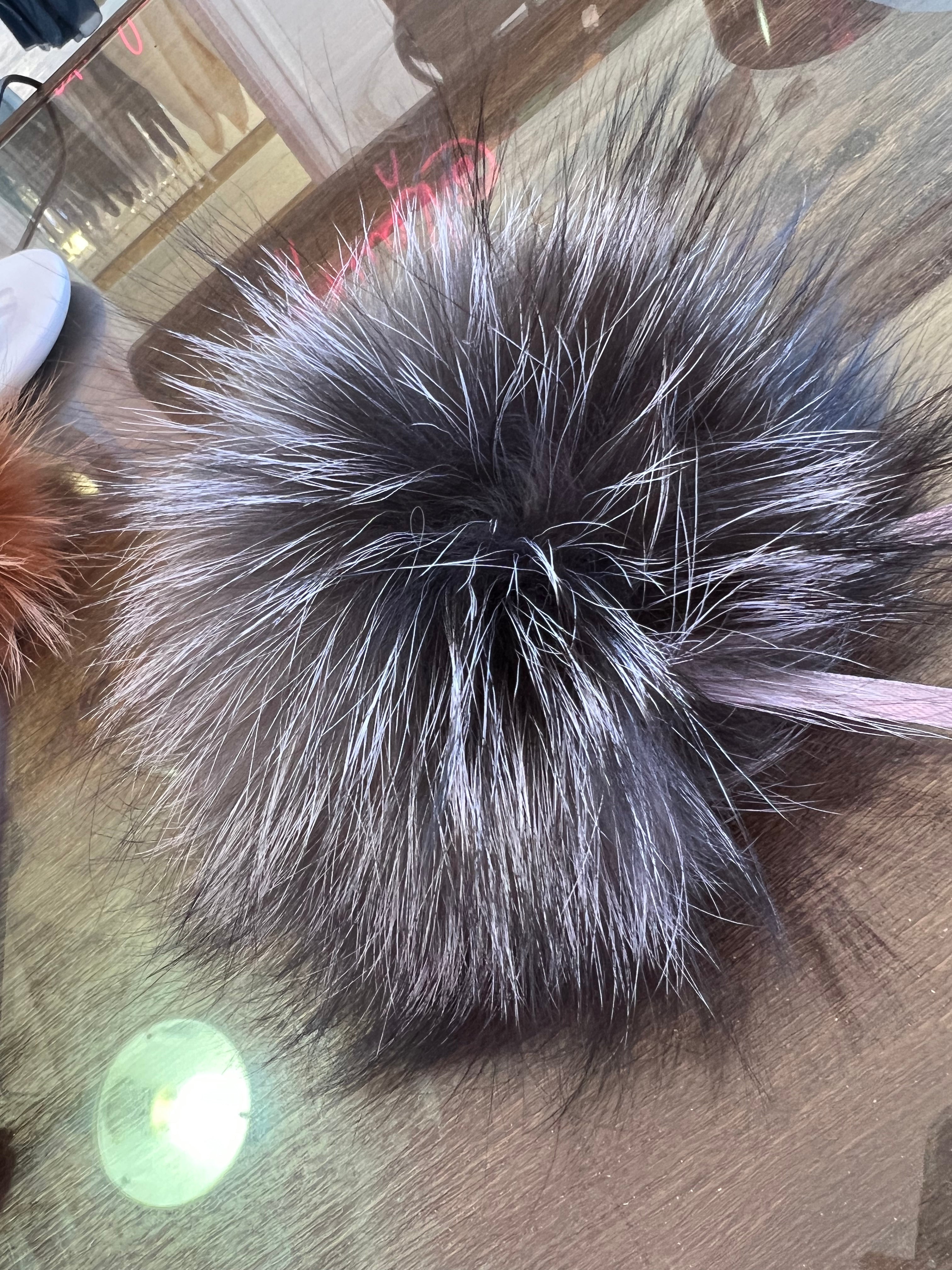 Large Silver Fox Pom for Hat