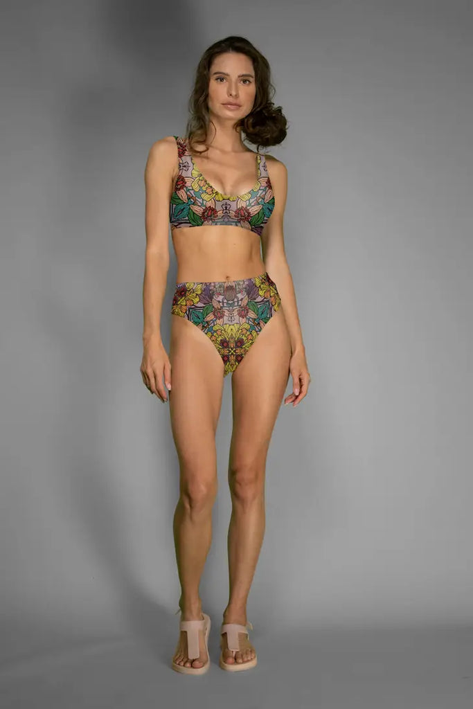 GOLDEN GARDEN HIGH WAISTED BIKINI SET