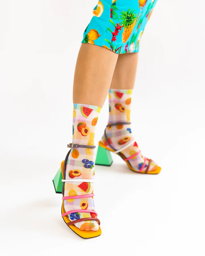 GINGHAM FRUITS ANKLE SOCK BY SOCK CANDY